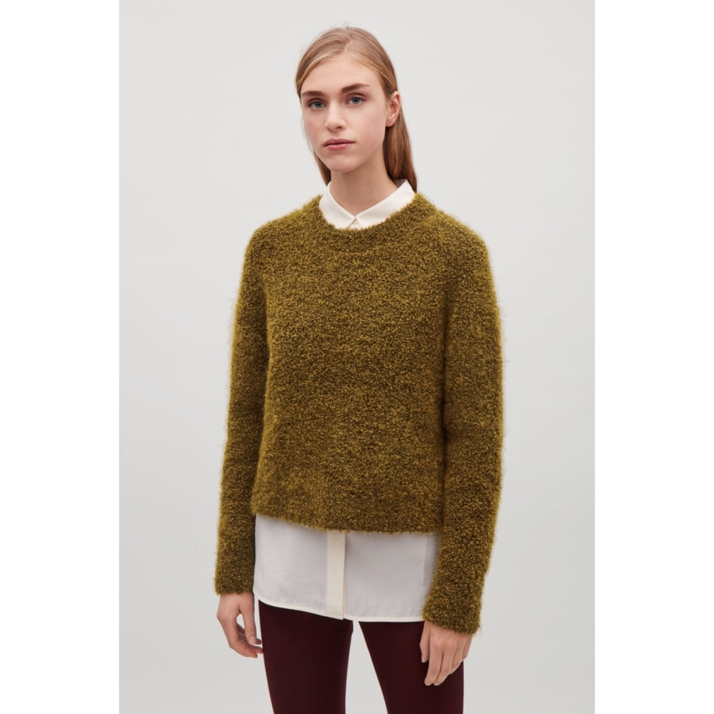 COS Textured Merino Wool Mohair Jumper Sweater